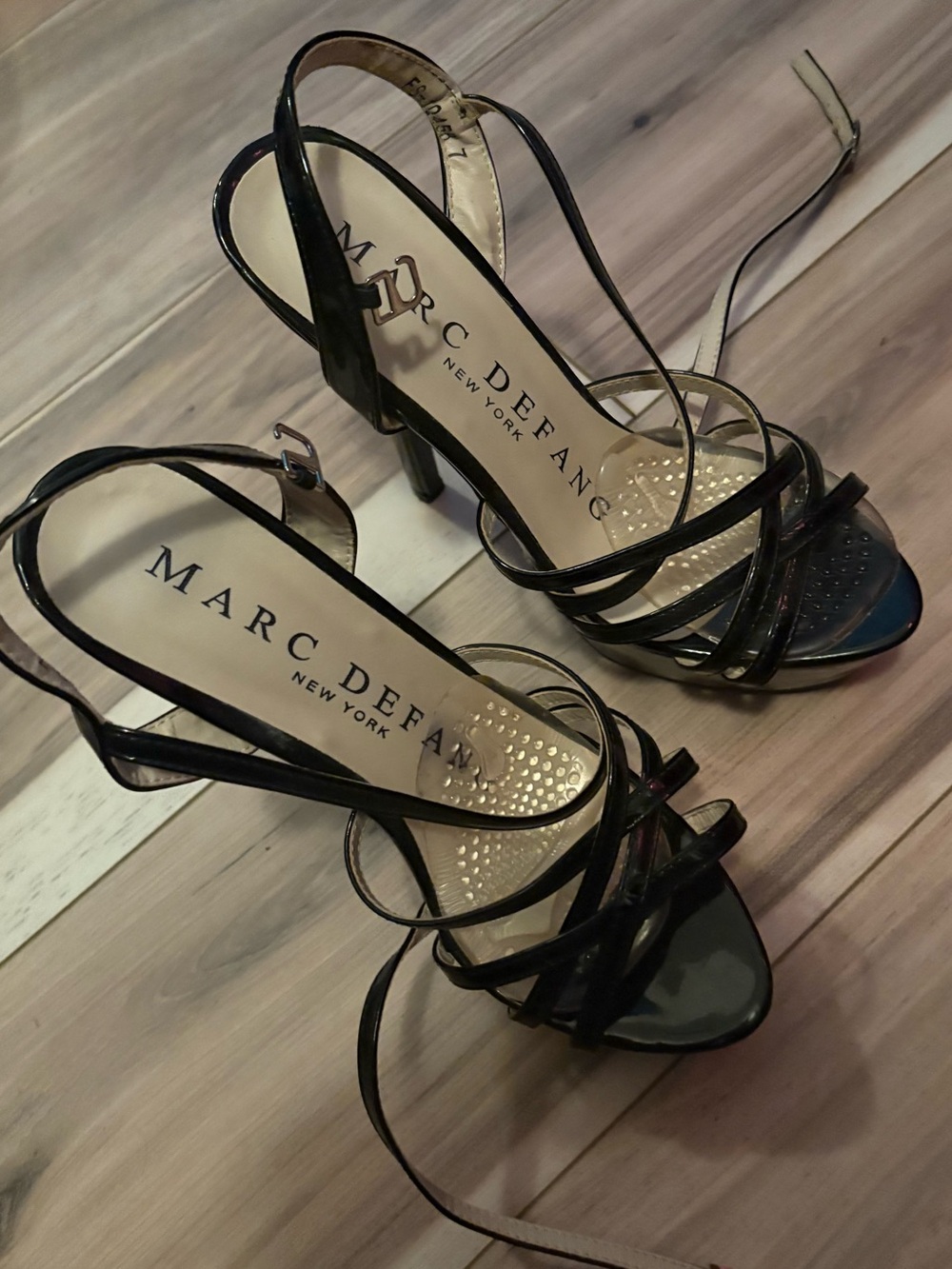 MARC DE FANGE Black Strappy High Heel Sandals